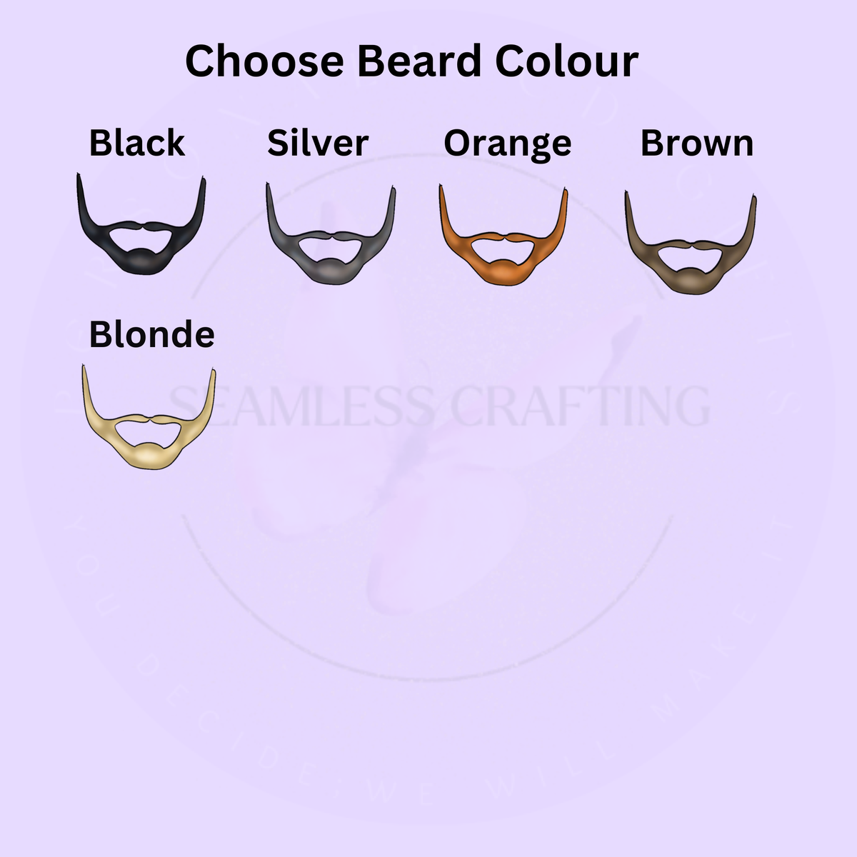 Male character beard colour options for personalised travel agent mug