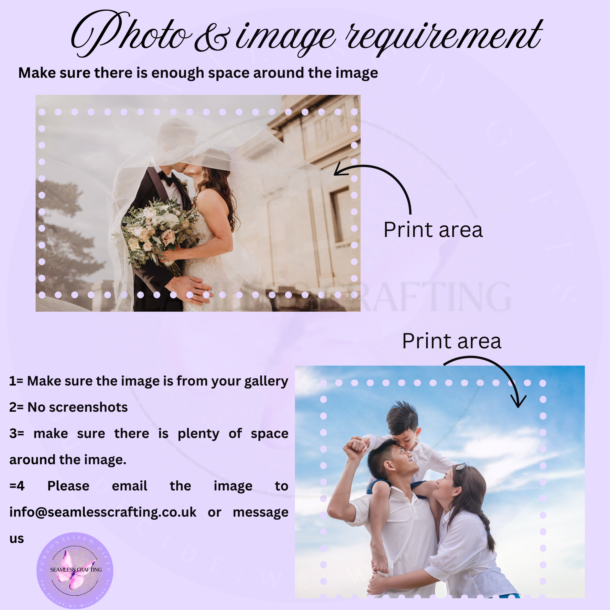 Photo requirements for creating a personalised photo mouse mat