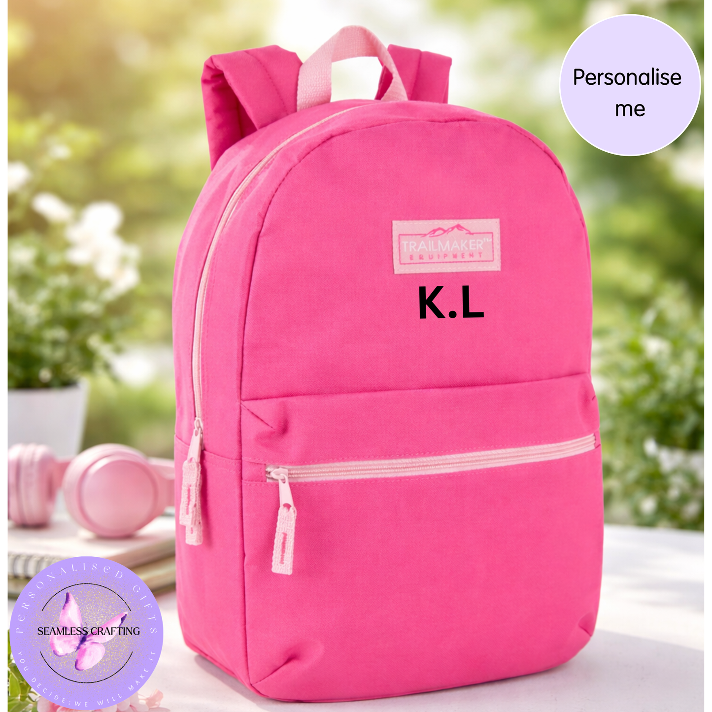 Personalised Classic Backpack 20L – Custom Name School & Everyday Rucksack (43cm)