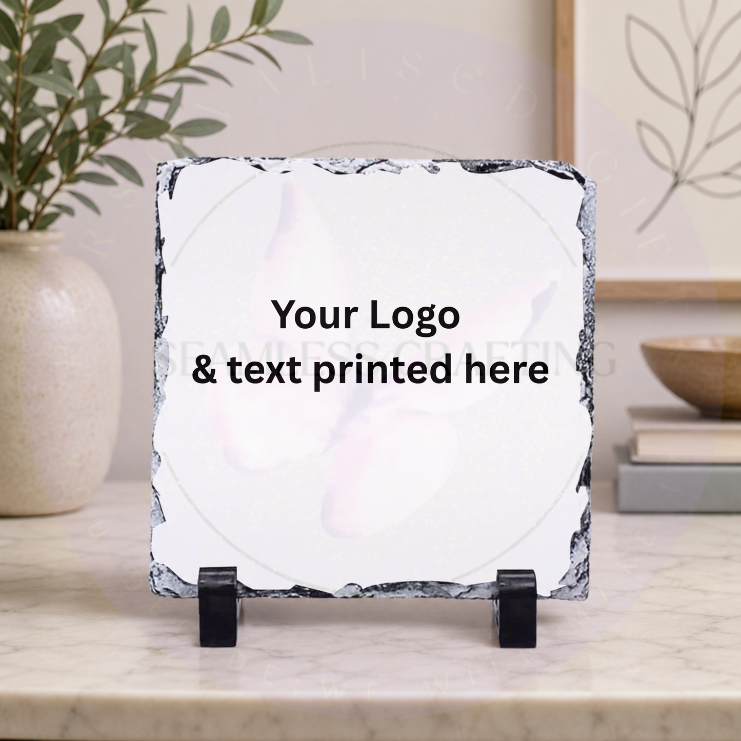 Personalised Rock Slate Photo Plaque | Custom Image, Text or Logo Gift
