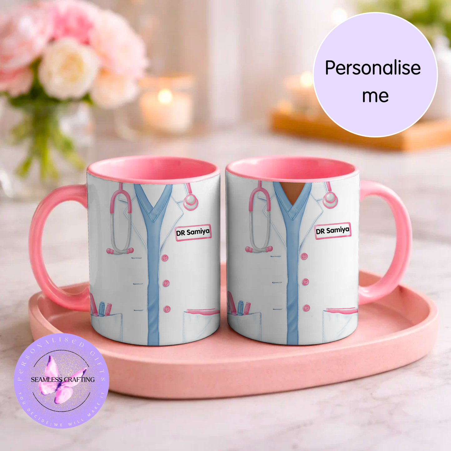 Personalised Doctor Mug & Travel Cup – Custom Name Medical Gift for GP, Nurse, Student Doctor