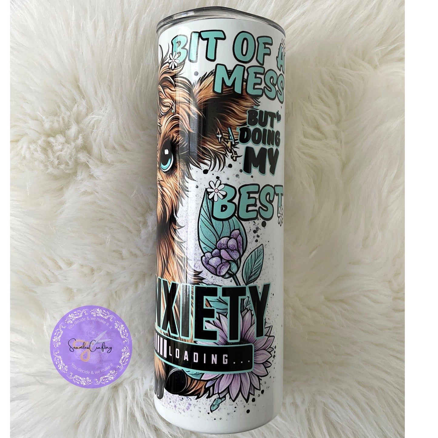Personalised Funny Highland Cow Bottle - 20 oz Tumbler | Positive Affirmation Gift, Cute Highland Coo Design, Stainless steel, Add any name