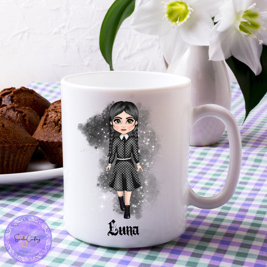 Wednesday Personalised mug, Gift For Girls, Birthday Gift For Girls, Wednesday inspired, Goth Mug , Wednesday Addams Fan Art