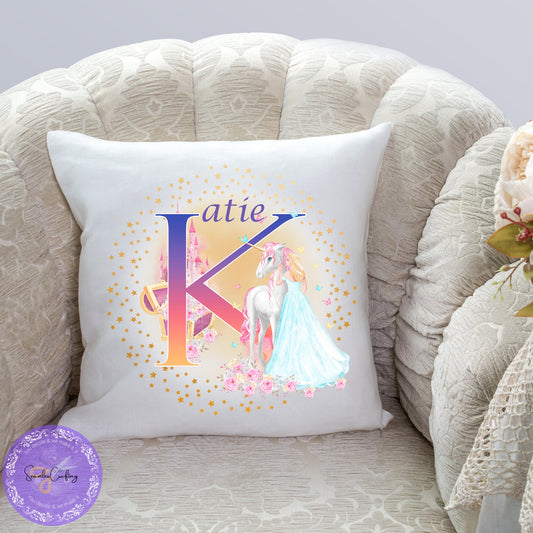 Personalised Unicorn Princess Pillow Gift, Gift For Girls' Nursery Bedroom, Birthday Unicorn Gift, Unicorn Cuddle Cushion, Pillow Gift kids