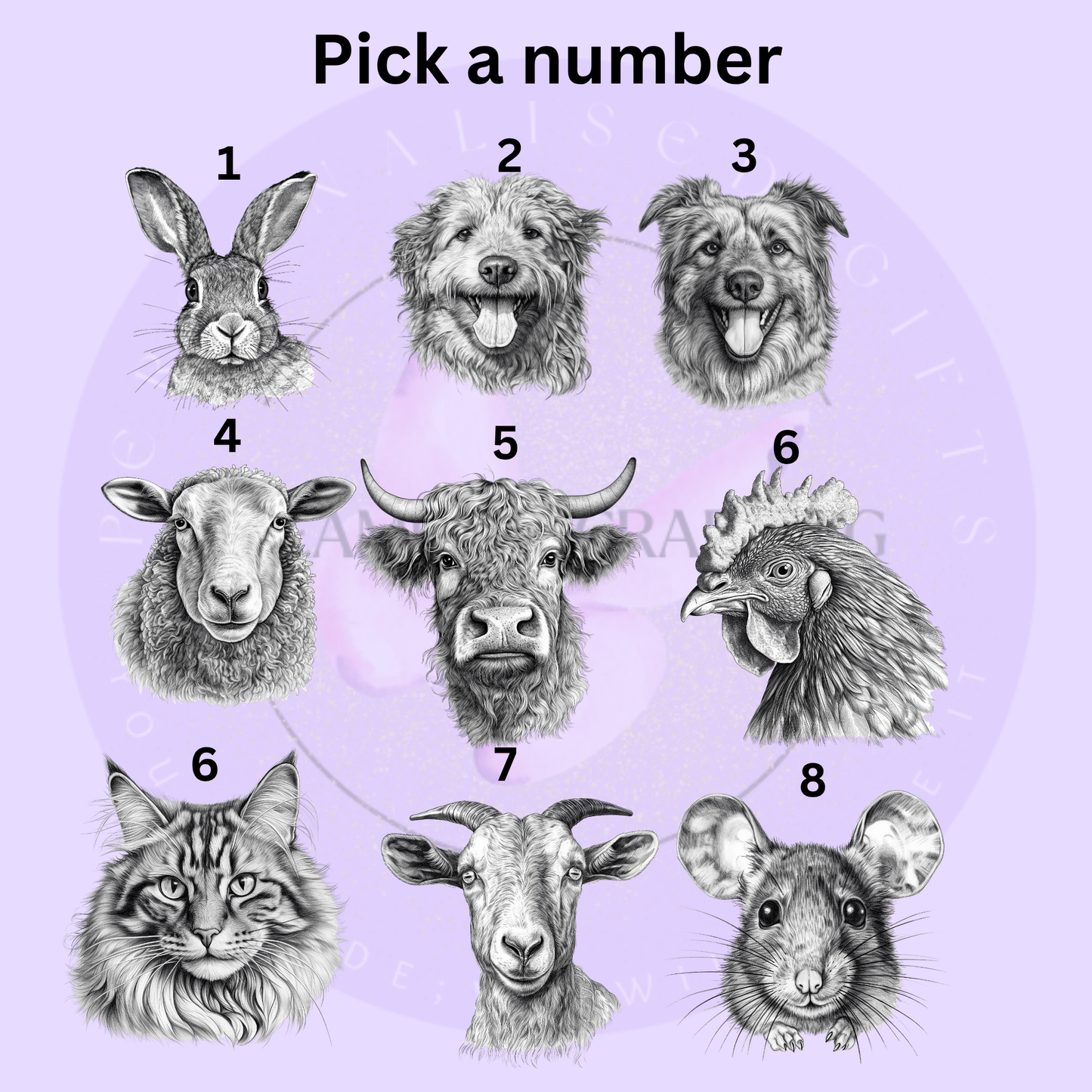 Personalised Sketch Animals Faux Fur Hot Water Bottle – Custom Name Gift | 2L | Highland Cow, Bunny, Dog, Cat