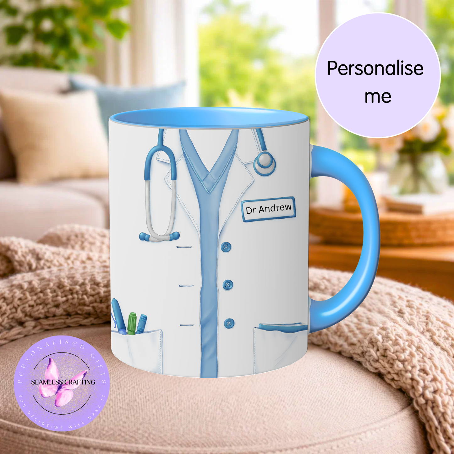 Personalised Doctor Mug & Travel Cup – Custom Name Medical Gift for GP, Nurse, Student Doctor