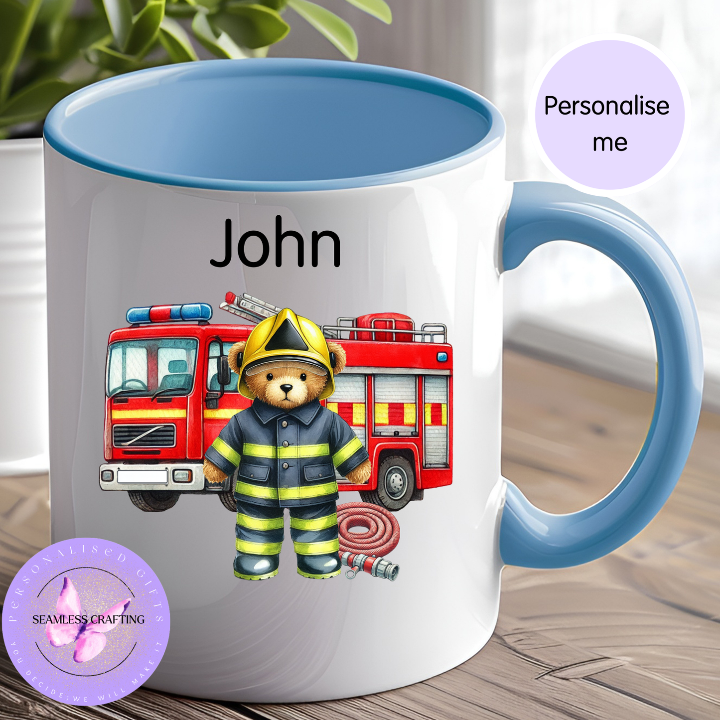 Fire service personalised mug available in ceramic and travel options