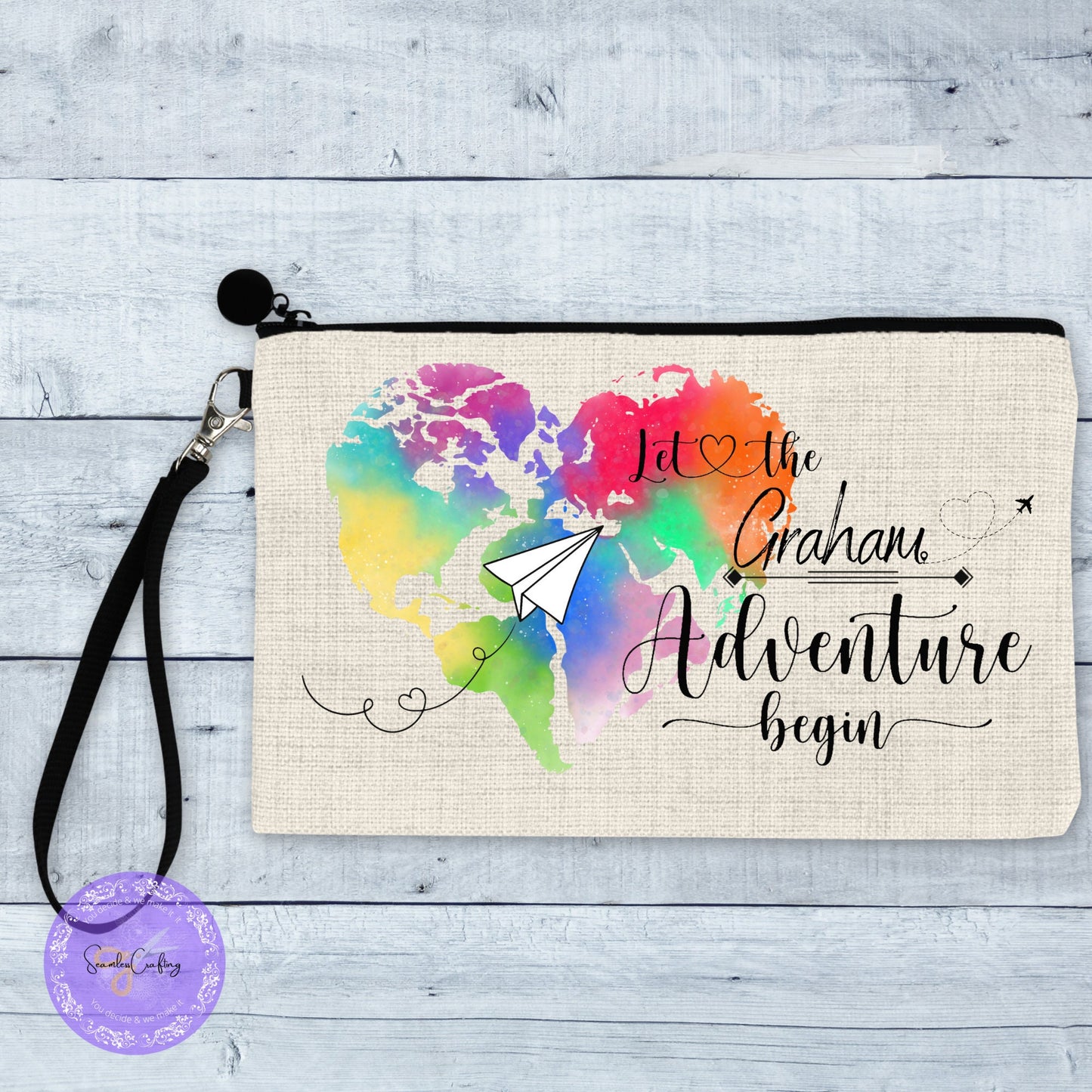 Custom made passport holder, Family passport pouch, Travel Document Wristlet bag, world map identity purse travel organiser,
