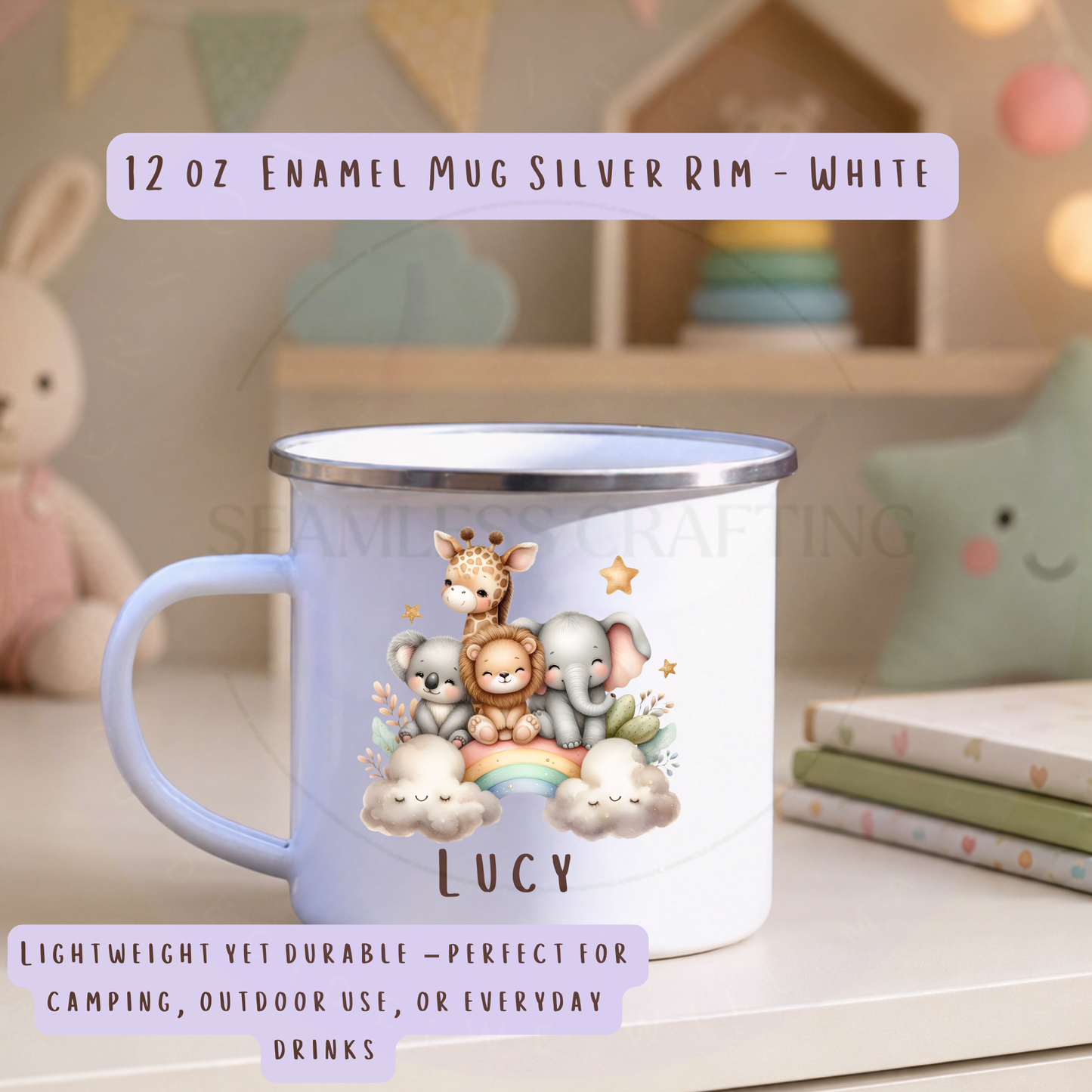 Personalised kids mug product benefits including BPA and phthalate free information