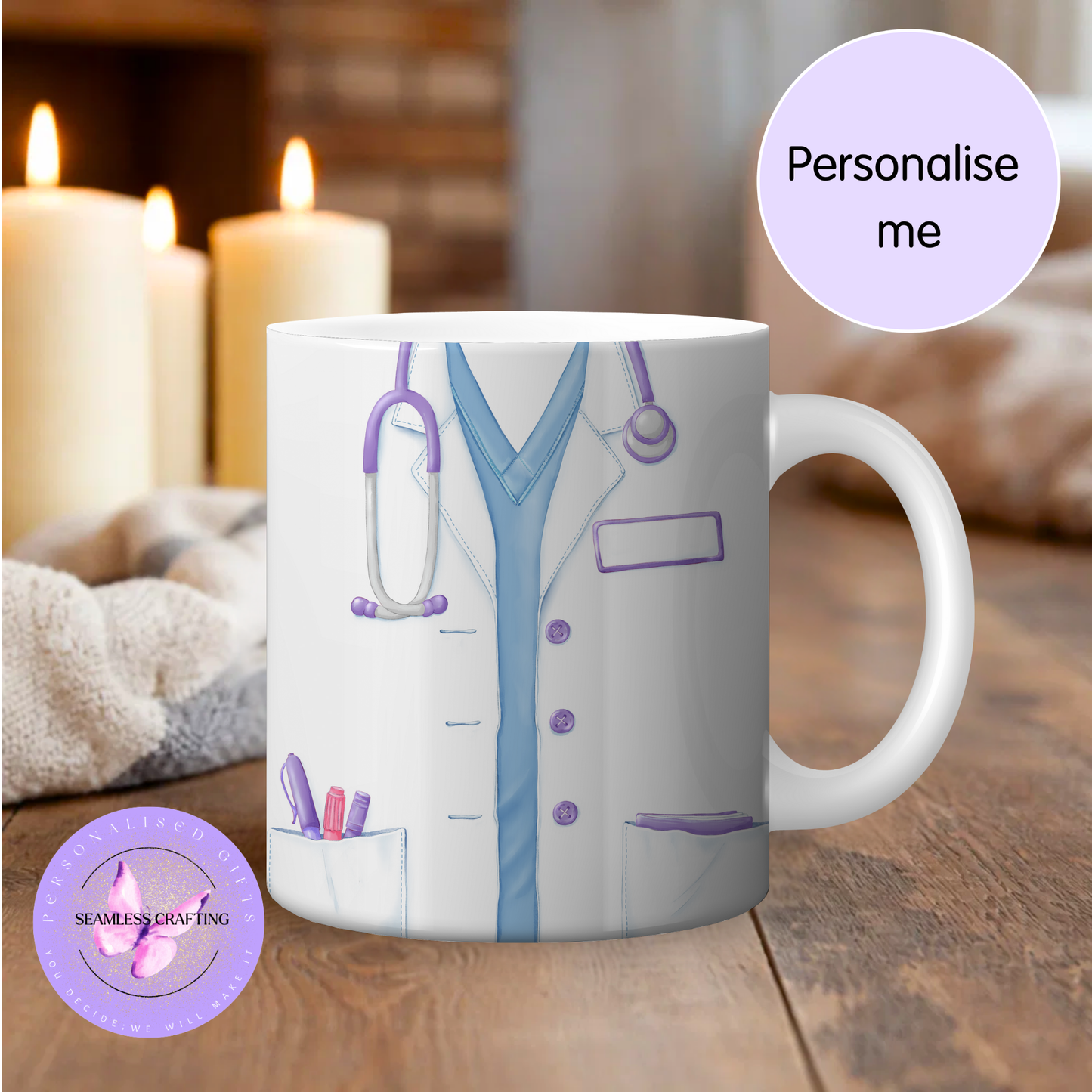 Personalised Doctor Mug & Travel Cup – Custom Name Medical Gift for GP, Nurse, Student Doctor