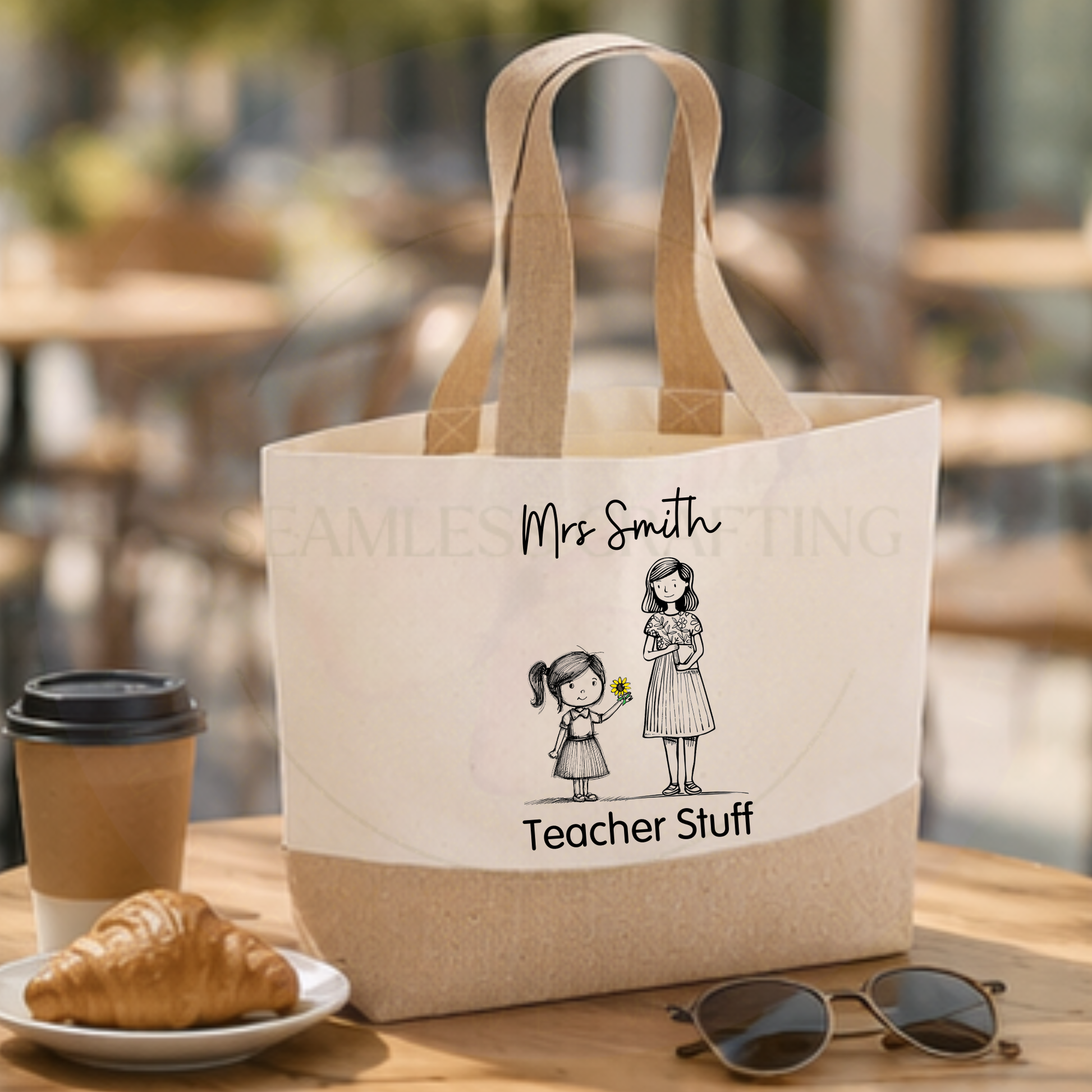 jute teacher bag personalised gift