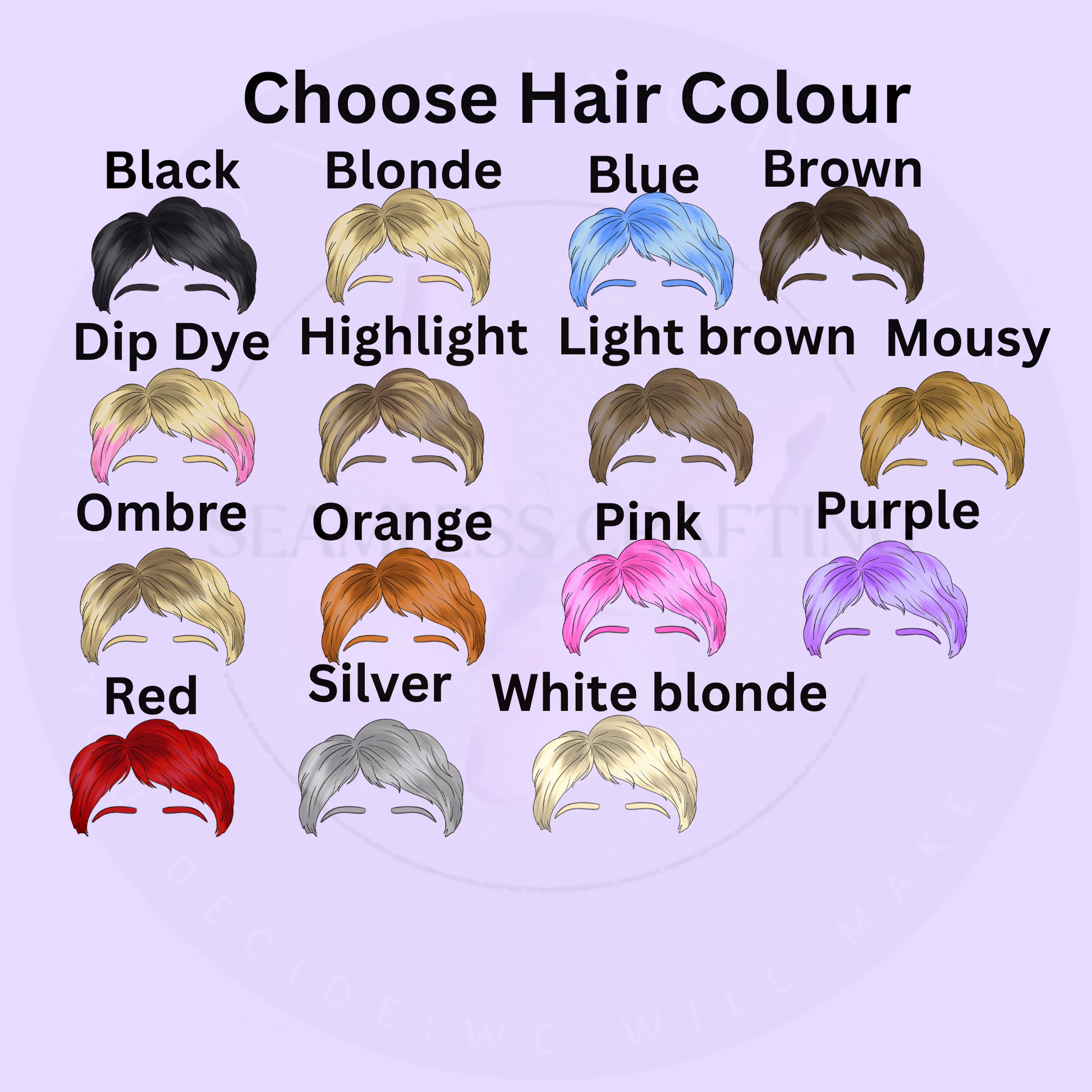 Paramedic notebook character hairstyle options, 15 styles
