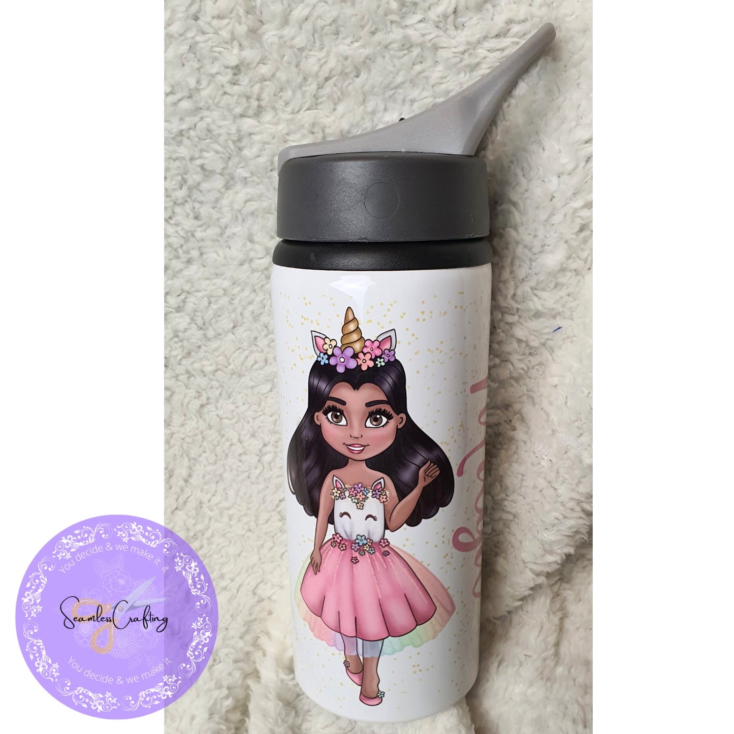 Personalised unicorn water bottle, Kids waterbottle, Nursery drinks bottle , Aluminium BPA Free bottle, Gift for birthday, Unicorn fan