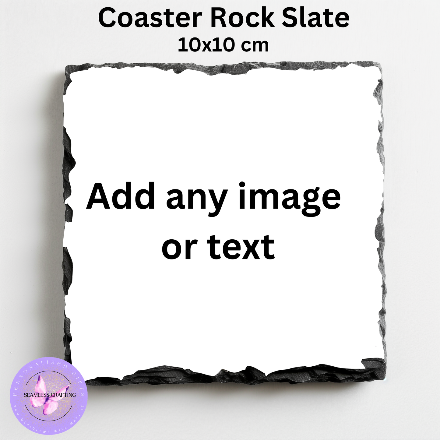 Personalised Photo Coaster or Rock Slate Coaster | Custom Image & Text Gift | Gloss Hardboard or Slate | 10cm | Memory & Keepsake Gift