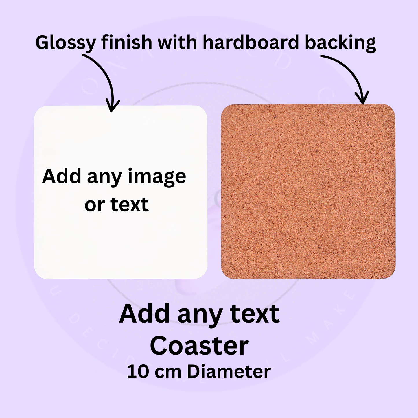 Personalised Photo Coaster or Rock Slate Coaster | Custom Image & Text Gift | Gloss Hardboard or Slate | 10cm | Memory & Keepsake Gift