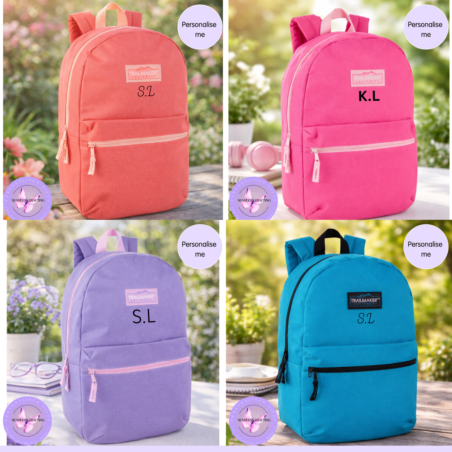 Personalised Classic Backpack 20L – Custom Name School & Everyday Rucksack (43cm)