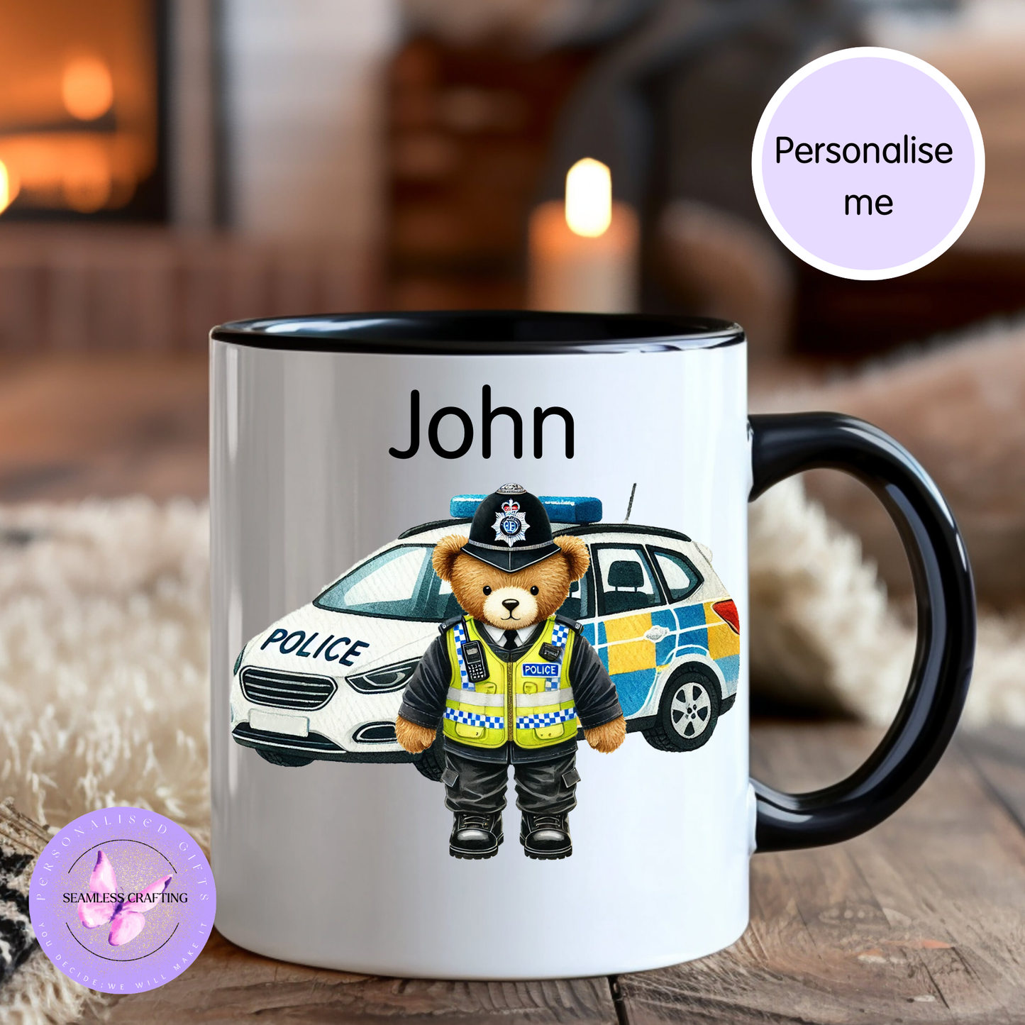 Personalised police gift mug handmade in the UK