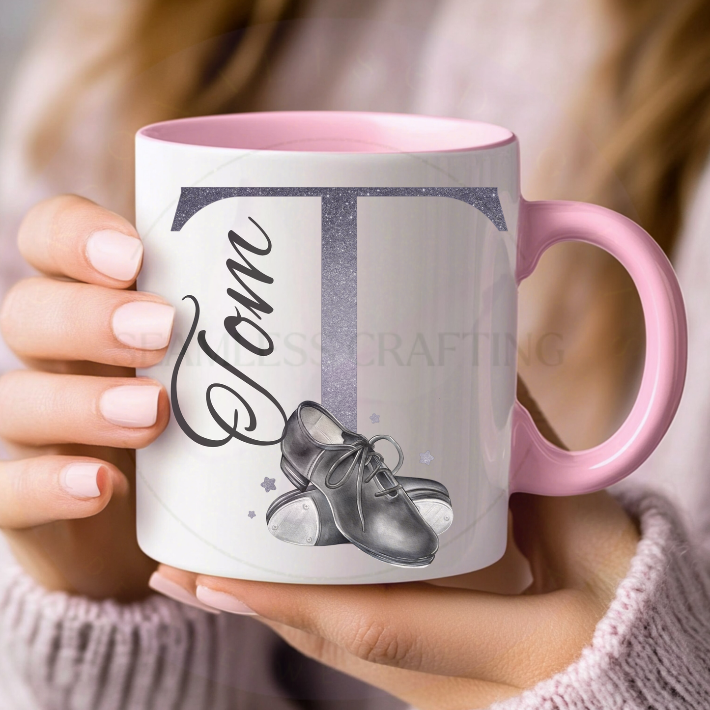 Personalised Tap Dance Mug with Name and Initial | Custom Dance Mug Gift | Tap Shoes Ballet Mug for Girls Dancers