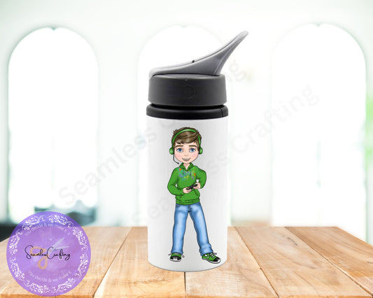 Personalised Gaming boy bottle, Teens Gifts, Xbox, Customised drinking water bottle for gamer, PS5, Gamer boy Gift