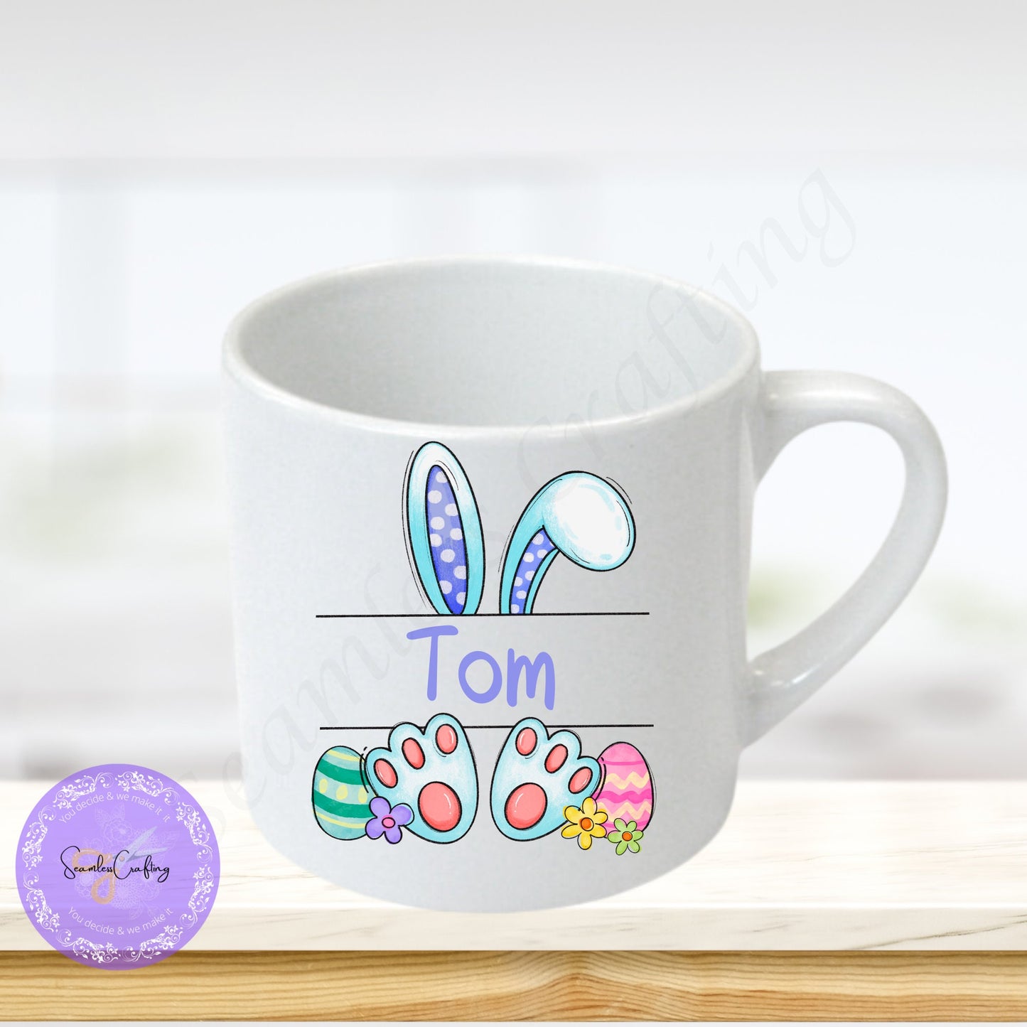 Personalised Easter mug Monogram for kids, Sweet Filler, Easter Bunny mug for boys & girls, Mini Easter Mug, Easter Bunny Rabbit Cup