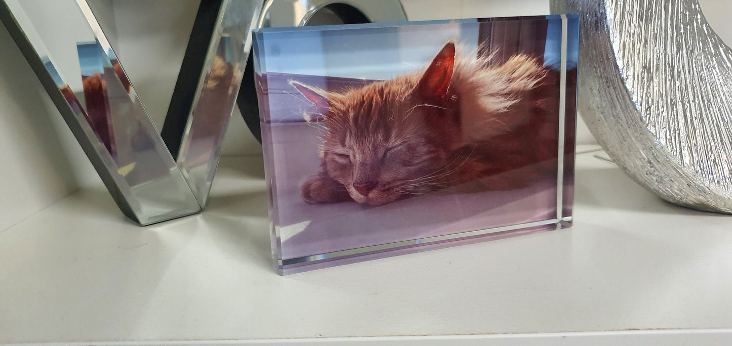 Personalised Acrylic Glass Photo Frame Block, Plague Photo Glass Block, Custom image , Photo Print,  3D Photo gift, Photo Glass Print