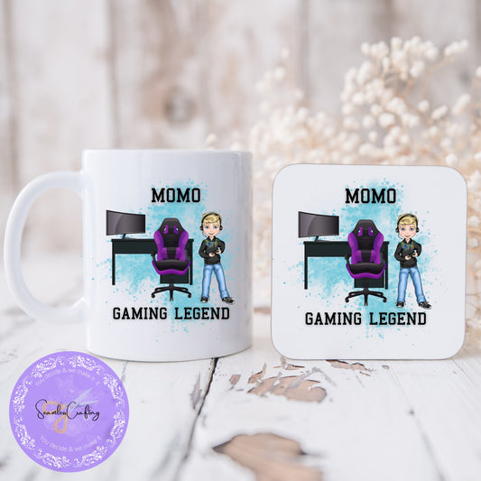 Personalised Character Boy Gamer Mug, Gift For Him, Video Game Controller, Boy Gamer, Gamer Mug Set, Gift For Son, Gift For Boy, Gaming Gift