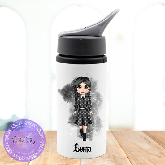 Wednesday Water Bottle, Birthday Gift For Kids, Back to school, Wednesday inspired, Personalised Gift For Girls, Sport Bottle, Water Botttle