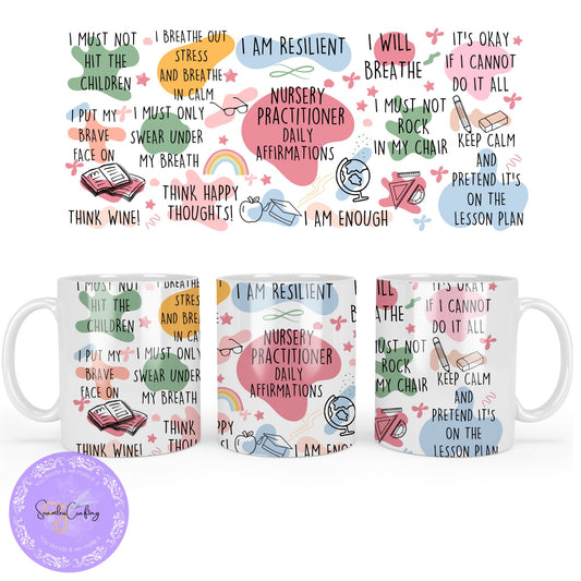 Personalised Funny Teacher Gift Mug, Novelty Humour Mug, Thank You Gift From Students, Daily Affirmation For Teachers, Gift From Coworker