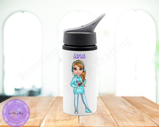 Personalised Gaming bottle, Teens Gifts, Xbox, Customised drinking water bottle for gamer, PS5, Gamer girl Gift