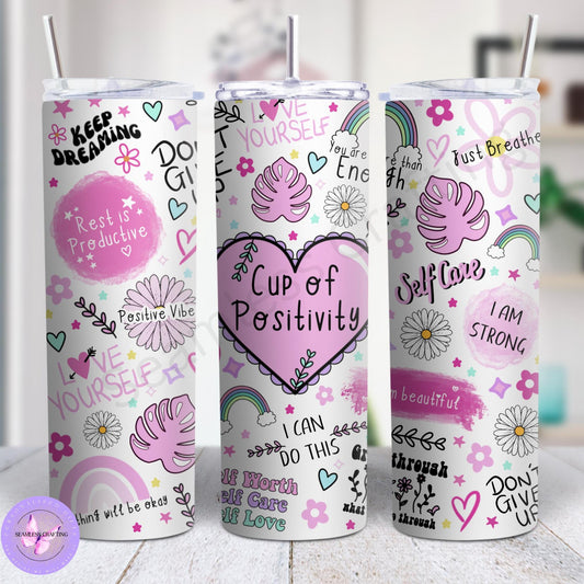 Daily Manifestation Positive Reminders Tumbler Cup, Mental Health Awareness, Positive affirmation self-love  travel mug, All About me