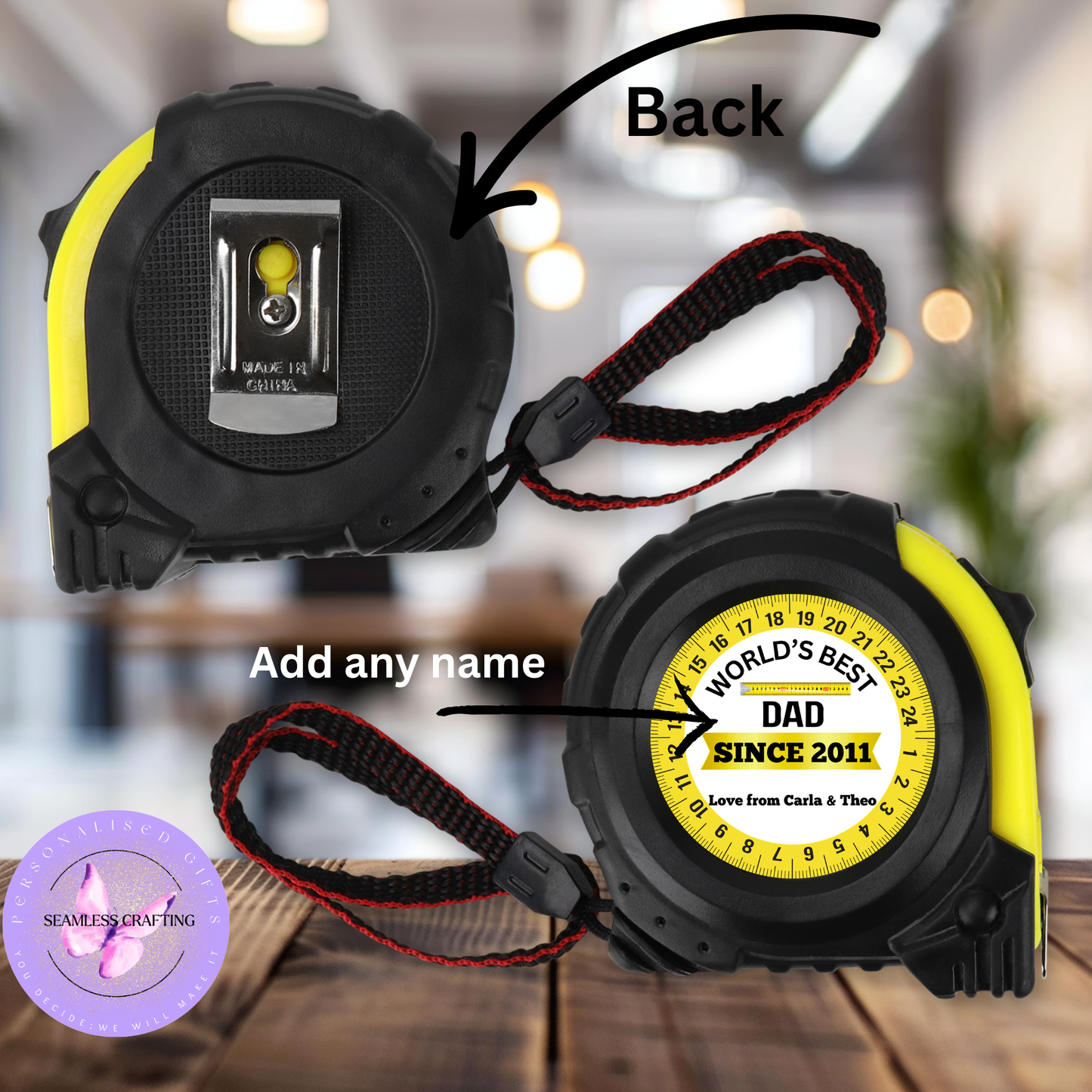Personalised Tape Measure Gift for Dad | Custom DIY Builder Gift