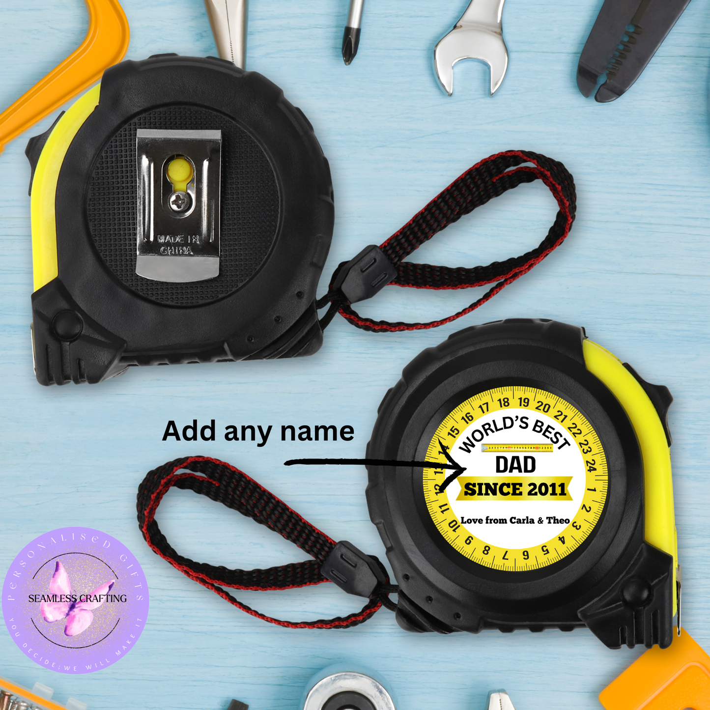 Personalised Tape Measure Gift for Dad | Custom DIY Builder Gift