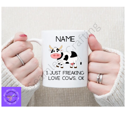 Personalised Cow Mug & Notebook Gift Set – Custom Name – Funny Farm Animal Gifts for Cow Lovers, Dairy Farmer Gifts