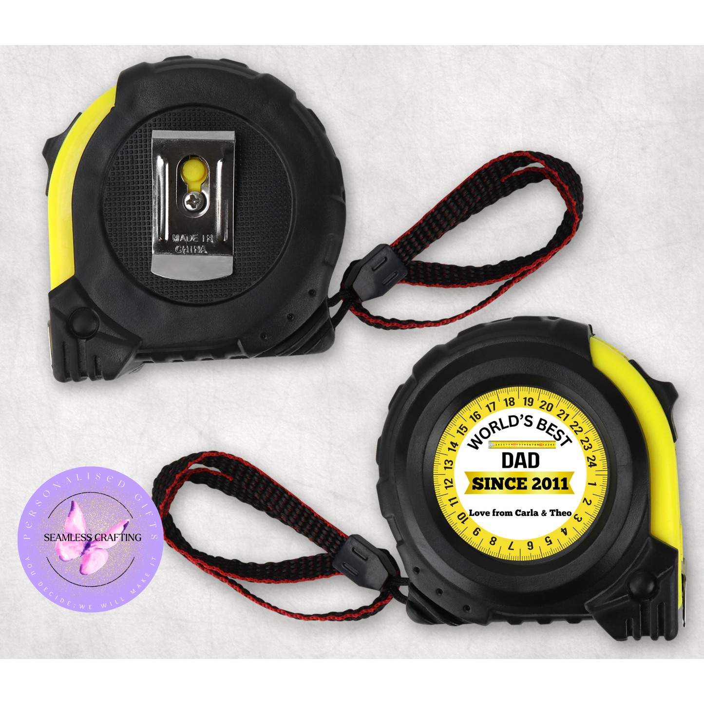 Personalised Tape Measure Gift for Dad | Custom DIY Builder Gift